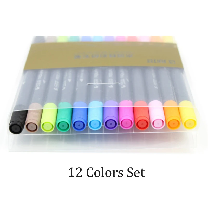 12 colors set STA 24 36 48 80 Цвета акварель кисти ручка двойной наконечник емкостью для finecolour маркеры эскиз манга Рисунок Краски, художественные принадлежности - Цвет: 12 colors set