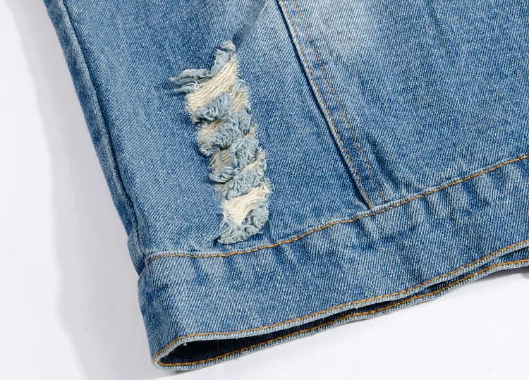 2021 мужские с тонкими отверстиями жилет капюшоном джинсовый куртка для детей в