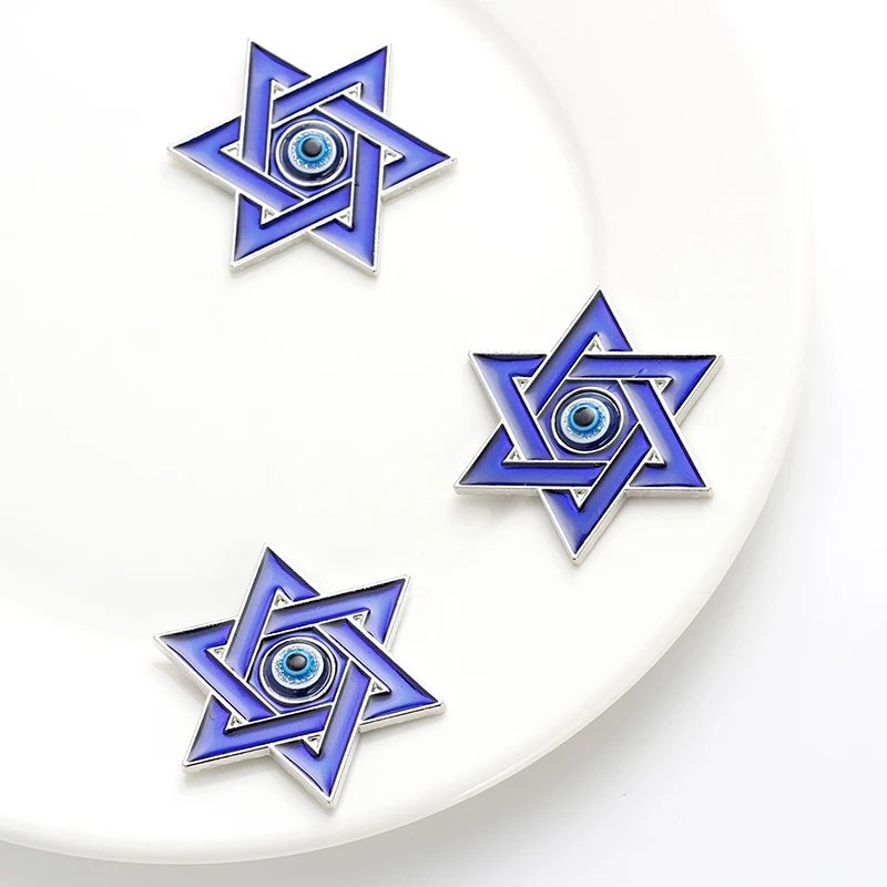 MEIBEADS Мода Evil Eye сплав Синяя Звезда Шарм Синий глаз для холодильника магнит &amp