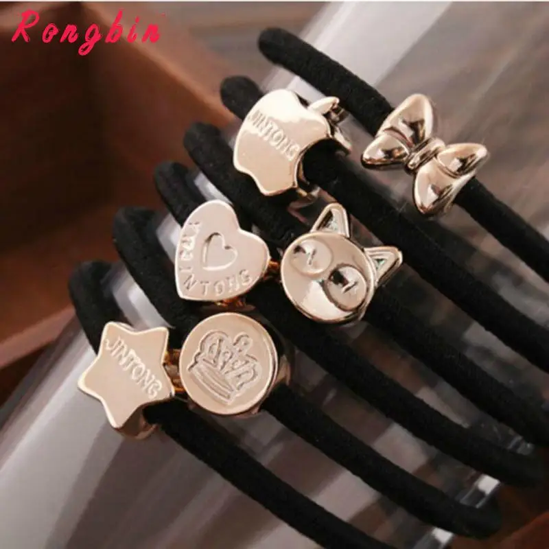 Черные высокоэластичные резинки для волос девочек повязка на голову веревка