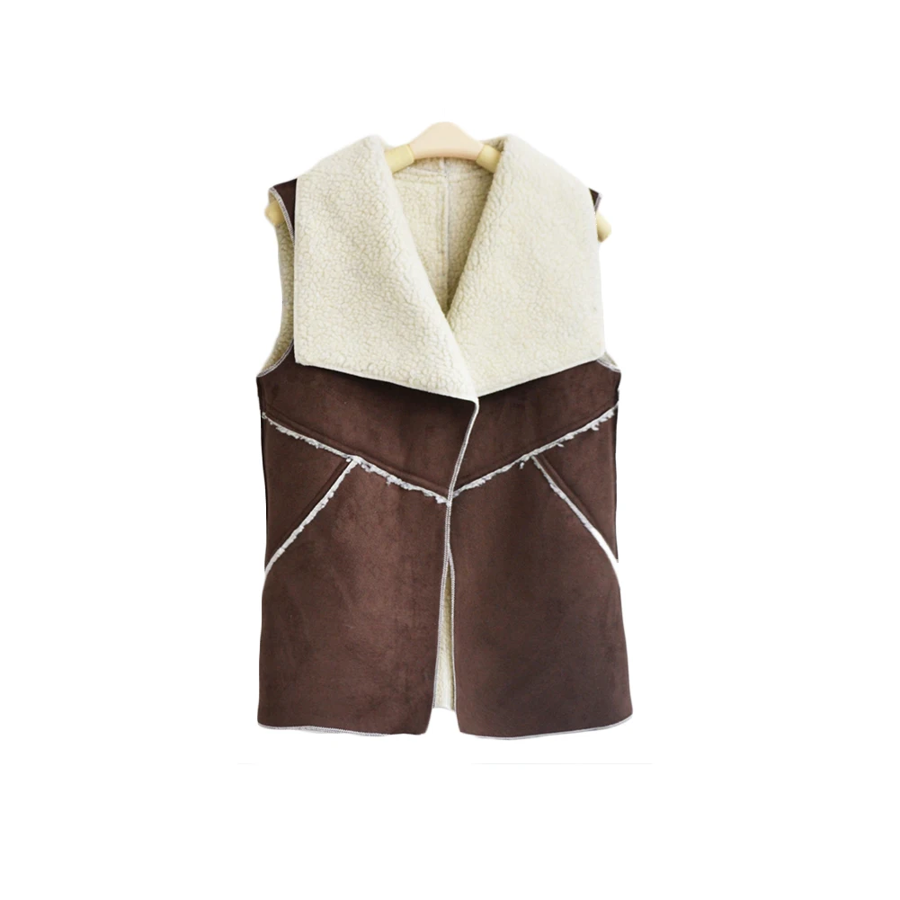 Женский Теплый жилет из искусственного меха куртка без рукавов верхняя одежда |