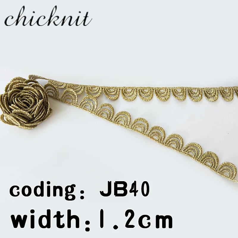 CHICKNIT Мода DIY крючком вышитые золотые кружева отделка для шитья свадебное платье аксессуары смокинг кружева JB45