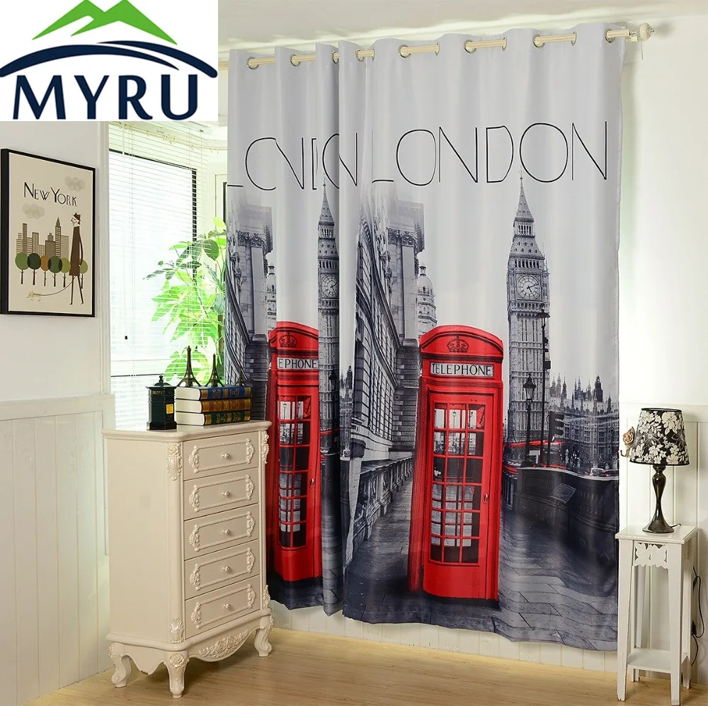 MYRU [55 &quotx 102&quot ] 3D британские шторы готовые 1 панель утепленные затемненные