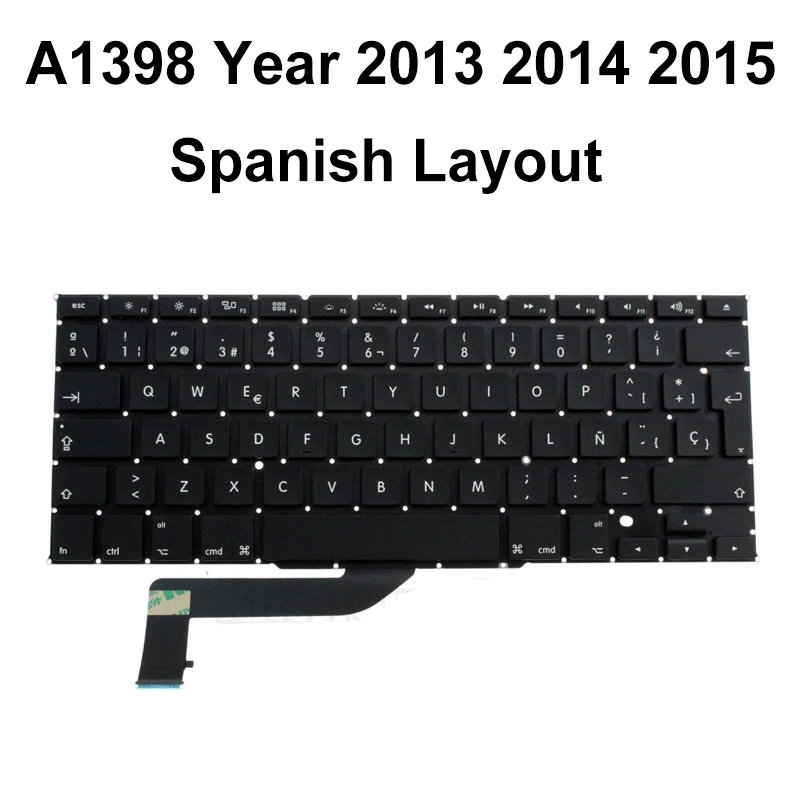 Новая клавиатура для Macbook Pro Retina 15 4 A1398 Late 2013 2014 2015 испанская SP Espanol раскладка