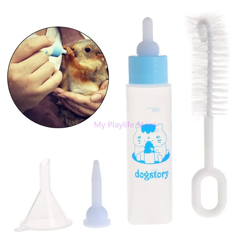 1 комплект ПЭТ бутылки из под молока 30ml силиконовая соска для кормления животных