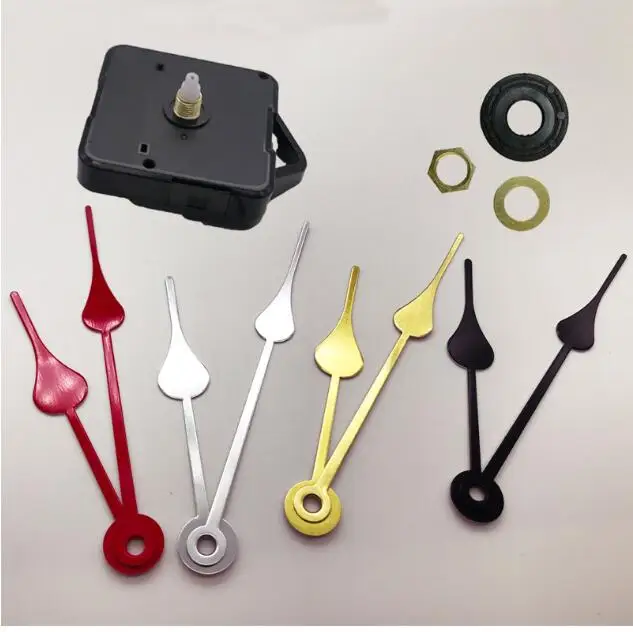 

Colorful Hands DIY Quartz Wall Clock Movement with hook Kit Spindle Mechanism shaft Black Watch Repair Replacement