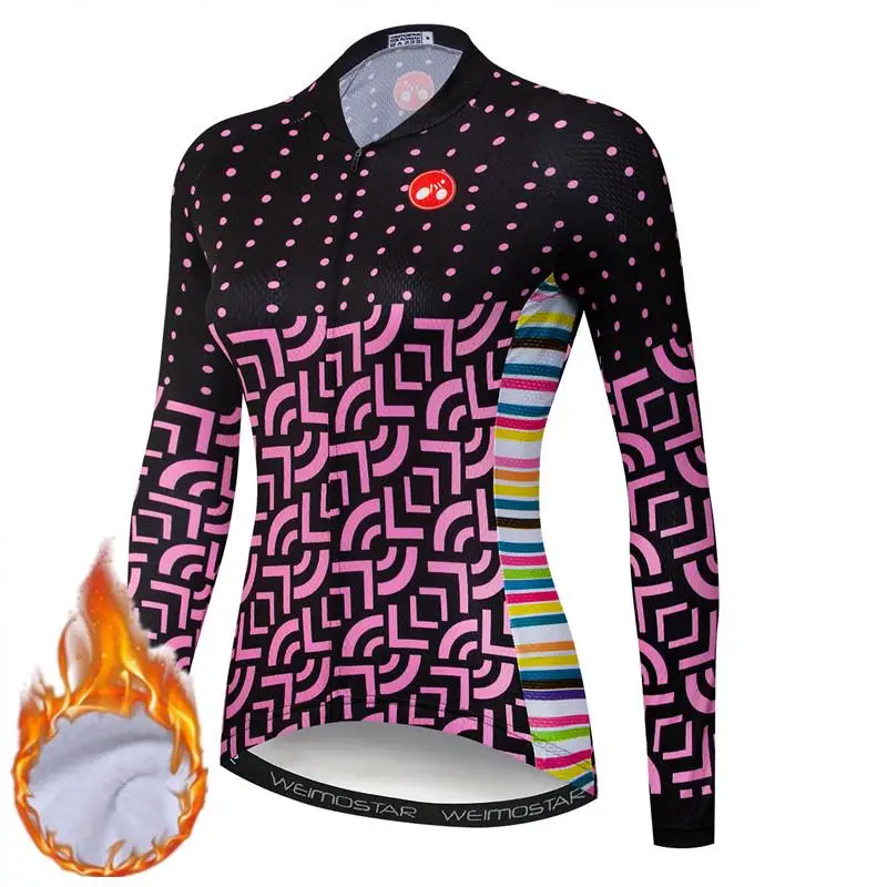 Color 14 Weimostar, зимняя, длинный рукав, для женщин, для велоспорта, Джерси, MTB, для шоссейного велосипеда, термальная куртка, профессиональная команда, женская одежда для велоспорта, велосипедная рубашка - Цвет: Color 14