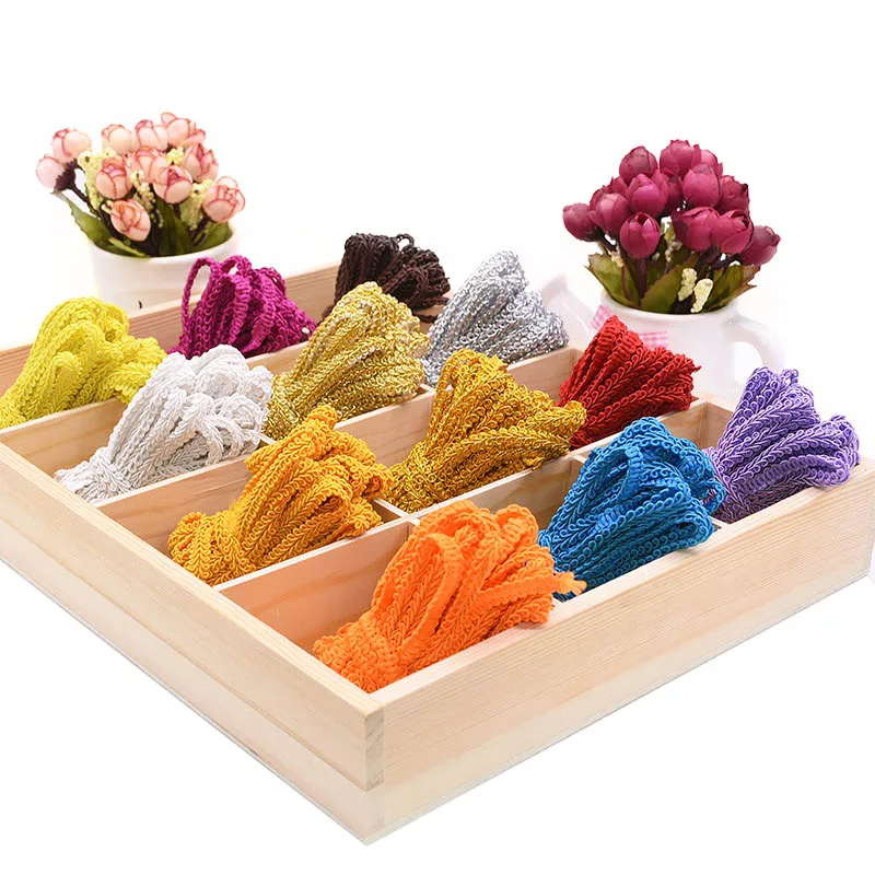 Изогнутая кружевная отделка 5 м цельнокроеная плетеная лента ткань ручной работы