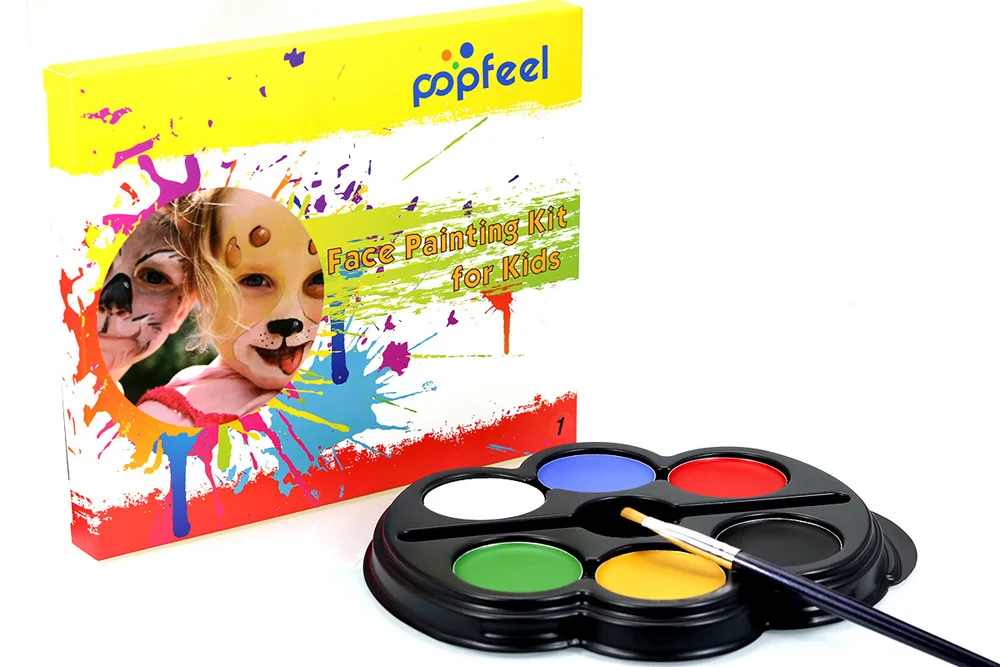 Popfeel марки Rainbow тела Краски Цвет неоновые УФ Сияющее лицо ing палитра Временные