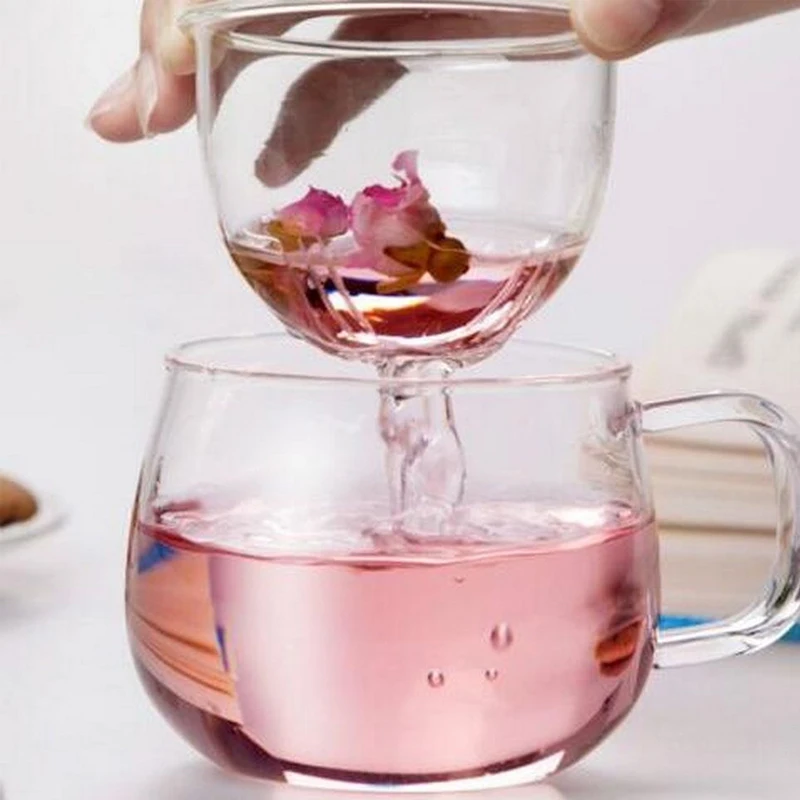 1Pcs/Set New Transparent Clear Glass Milk Mug Coffee Tea Cup with Infuser Filter Lid Mugs Handmade Creative Beer Drink a | Дом и сад