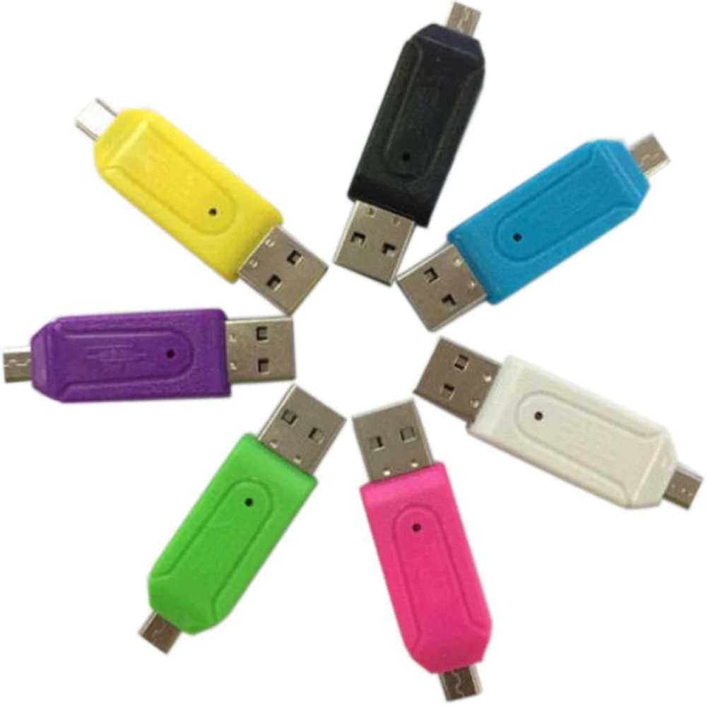 2-в-1 Micro USB OTG кардридер Универсальный TF/SD удлинитель для телефона адаптер карты SD