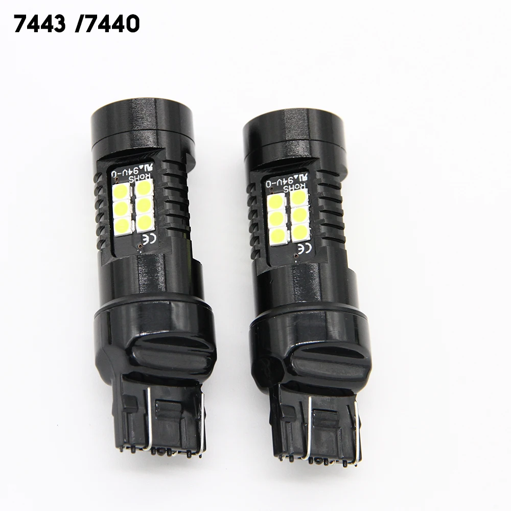 Светодиодный сигнал поворота 2 шт. 1200Lm T20 W21W светодиодный W21/5W WY21W 7440 7443 фонарь T25 3157