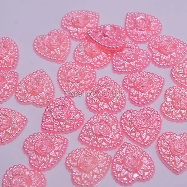 24 шт. жемчужные бусины с плоской задней стороной 17 мм|pearl beads|beads heartflatback flowers |