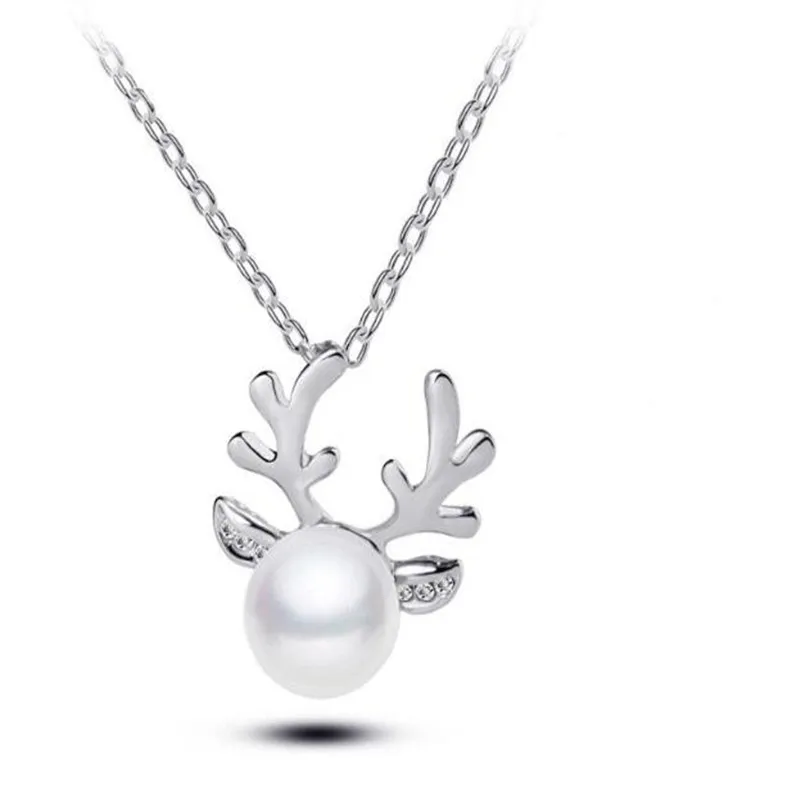 

2018 New High Quality Pearl Antlers necklace jewelry for party a gift for birthday present