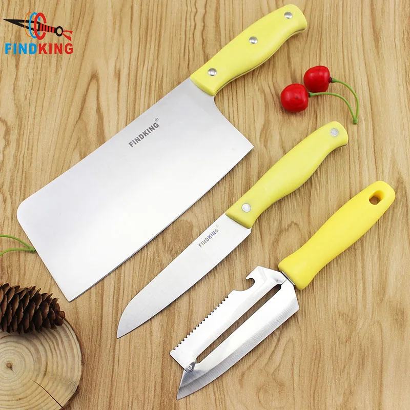 

FINDKING New 3 pcs kitchen knives tools set quality stainless steel kitchen knife set for meat fruit knife multi peeler gadgets