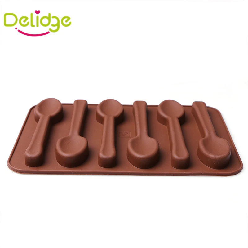 Delidge 1 шт. 6 отверстий ложка для придания формы шоколаду силиконовые формы DIY формы украшения торта желе льда Форма для выпечки ложка формы для торта