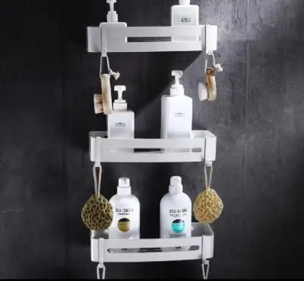 3 tier square white Полка для ванной комнаты алюминиевый белый душ Шампунь мыльницы для ванны угловая полка для ванной аксессуар хранения Органайзер стойка держатель - Цвет: 3 tier square white