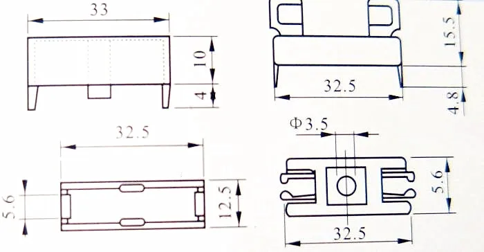 10 шт./лот 6*30 мм основание предохранителей стеклянной трубки 6x30 коробка