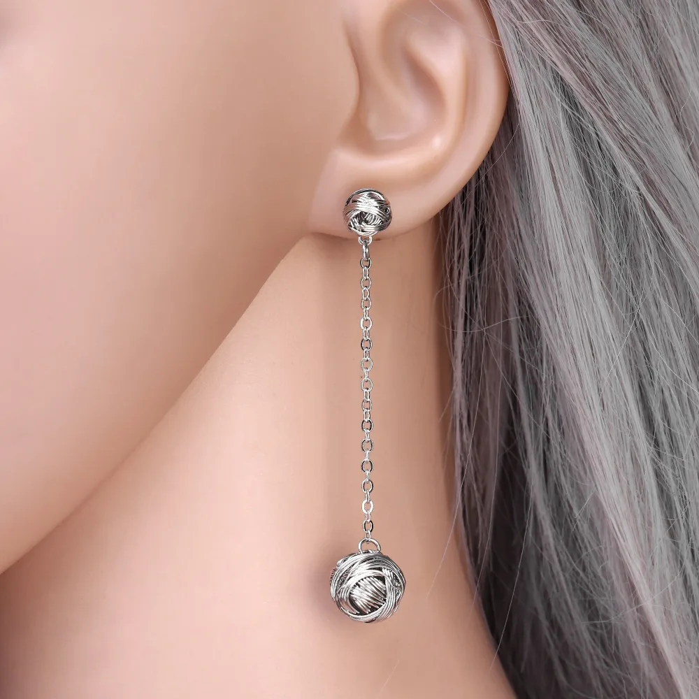 HanCheng новые ретро Висячие медные длинные серьги шарики круглые для женщин