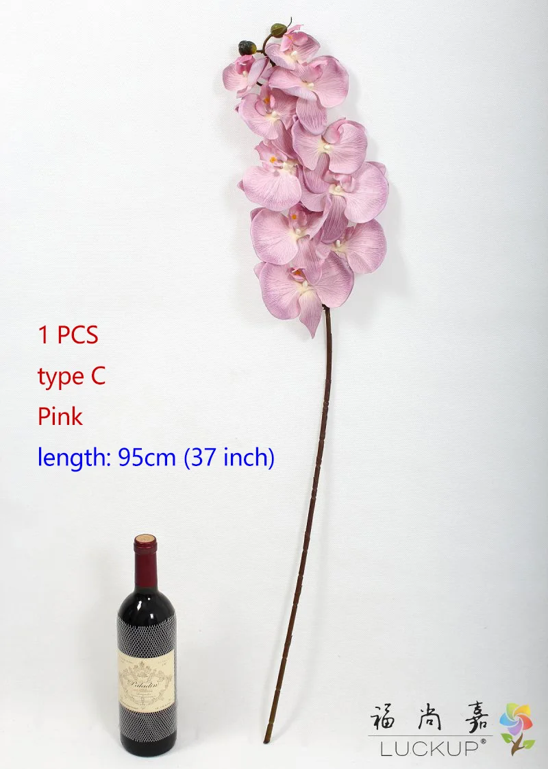 type C Pink 1 стволовых Шелковый Искусственный цветок Мотылек Орхидея Бабочка Орхидея для дом свадебное праздничное украшение 6 видов 12 Цветов F152 - Цвет: type C Pink