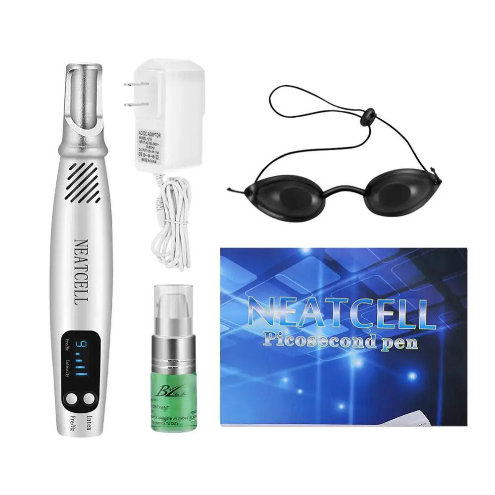 Laser Picosecond Pen Device Red Blue Light Therapy Skin Care Set Mole Spot Freckle Tattoo Scar Removal Machine + Repair Gel US