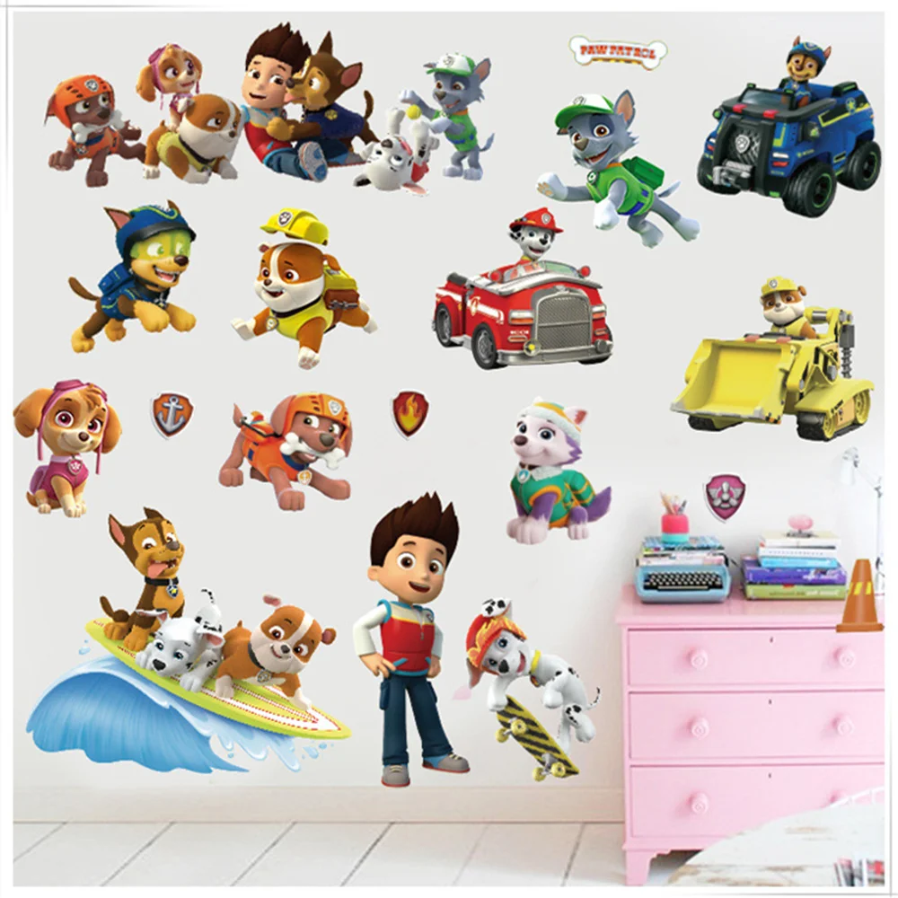 Реалистичный мультфильм для детей PAW Patrol ПВХ водонепроницаемые 3D наклейки