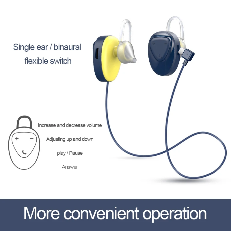 Мини беспроводные Bluetooth наушники вкладыши с микрофоном спортивные гарнитура для