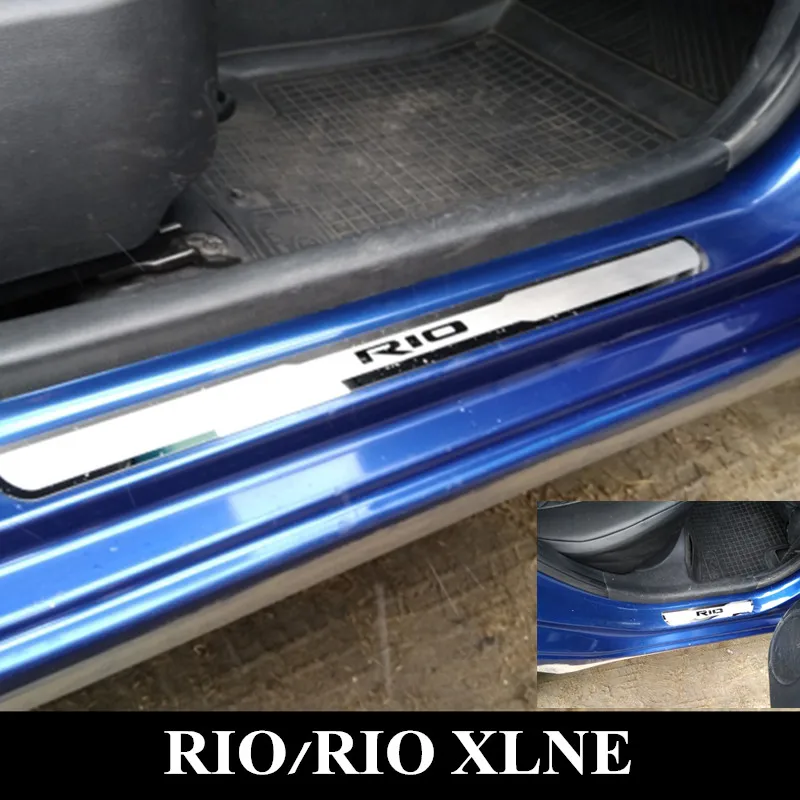 

RIO Stainless Steel Door Sill Scuff Plate Fit for KIA RIO 2010-2022 Rio X Line RIO3 RIO4