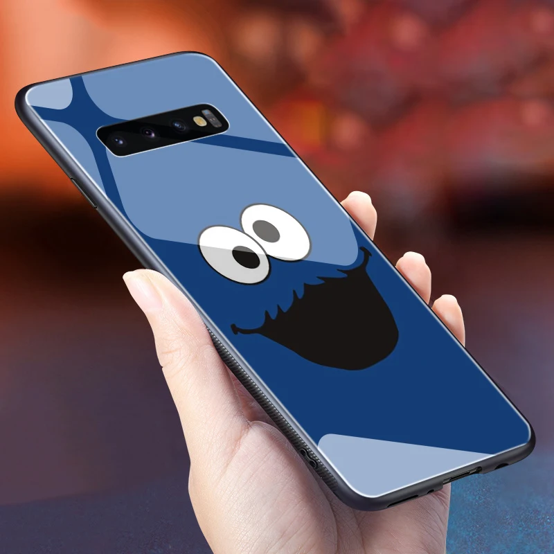 Стеклянный чехол Lavaza Elmo из ТПУ с изображением печенья для Samsung Note 8 9 S7 S8 S9 S10 A10 A20 A30