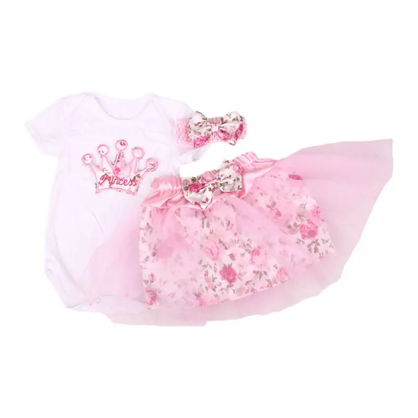 Комбинезон на день рождения с короной для маленьких девочек юбка-пачка бантом