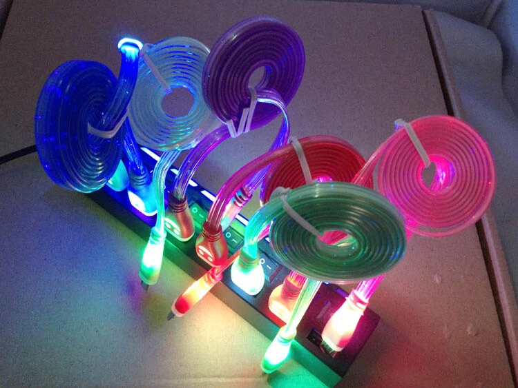 Новые Видимый Мигающий СВЕТОДИОД Яркий USB Зарядка Зарядное Устройство Кабель для