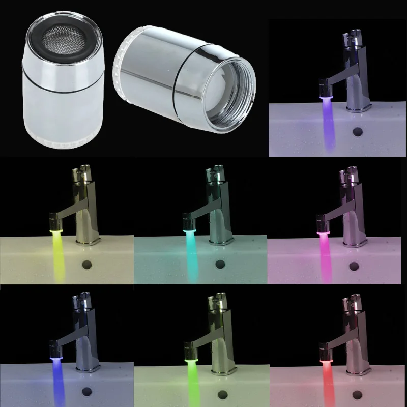 Anself мини Чистый медный светящийся светодиодный светильник водопроводный кран 7