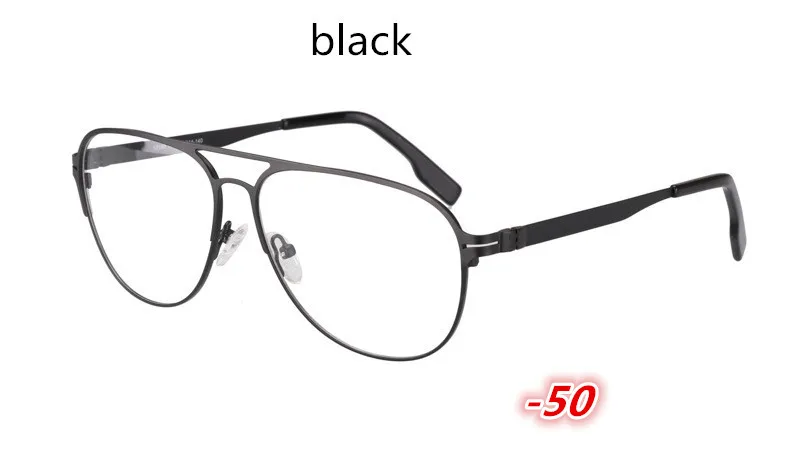 black -50 Солнцезащитные фотохромные очки с полной оправой, модные студенческие короткие очки для коррекции зрения-1,0-1,5-2,0-2,5-3,0-3,5-4,0 - Цвет оправы: black -50