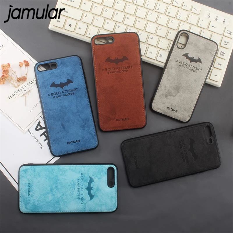 JAMULAR Batman Cloth Phone Cases For iPhone X 10 XS MAX XR 7 8 6 6s Plus Ultra Thin Soft Silicone Back Cover Shell |