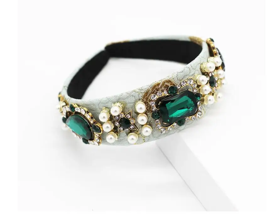 Модные женские ободки для волос в стиле барокко роскошный драгоценный камень и