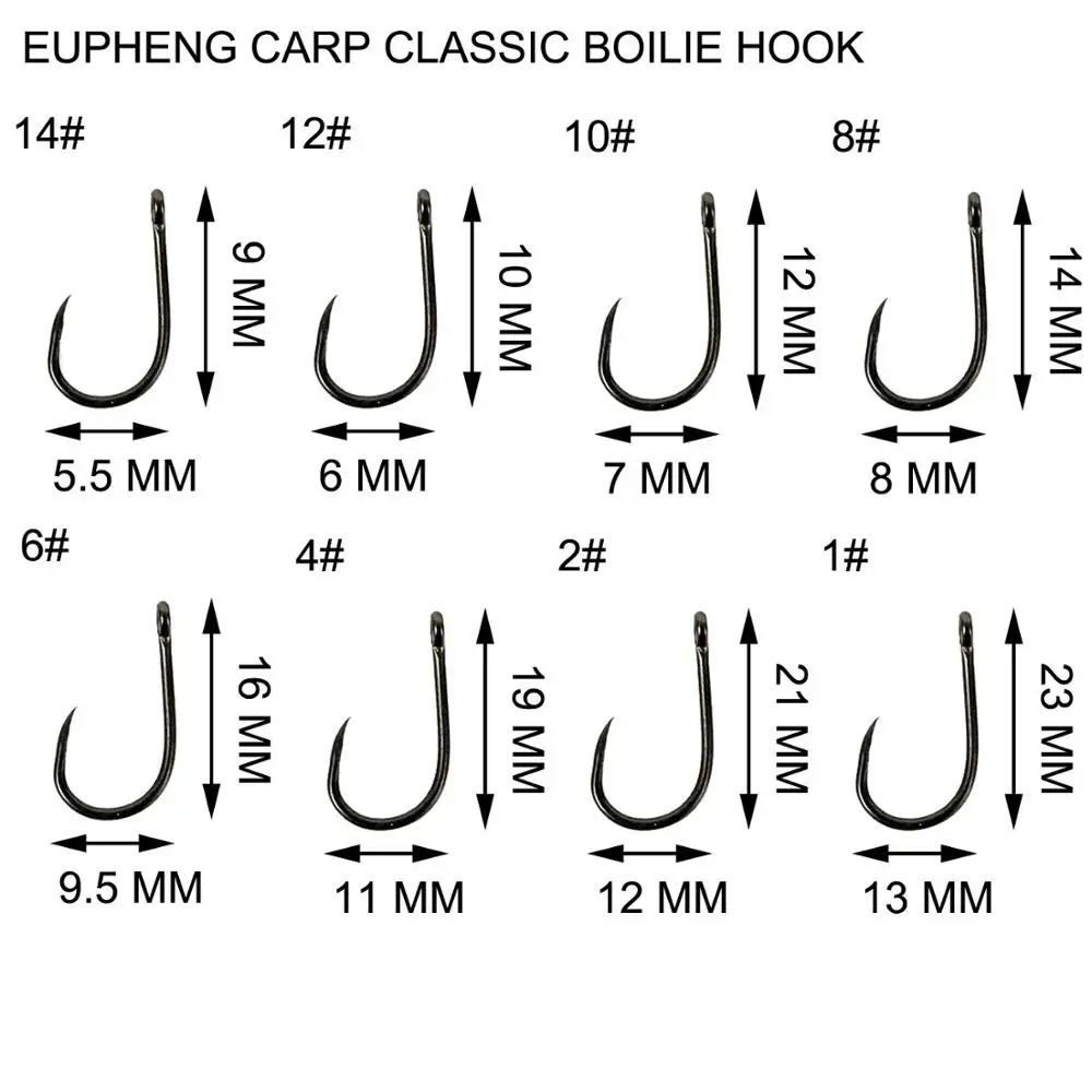 Classic Boilie BL Eupheng 40 шт., с тефлоновым покрытием, для ловли карпа, с Barbless Barb, крючок для рыбалки, супер сильный, Ультра острый, широкий зазор, кривая, длинный хвостовик - Цвет: Classic Boilie BL