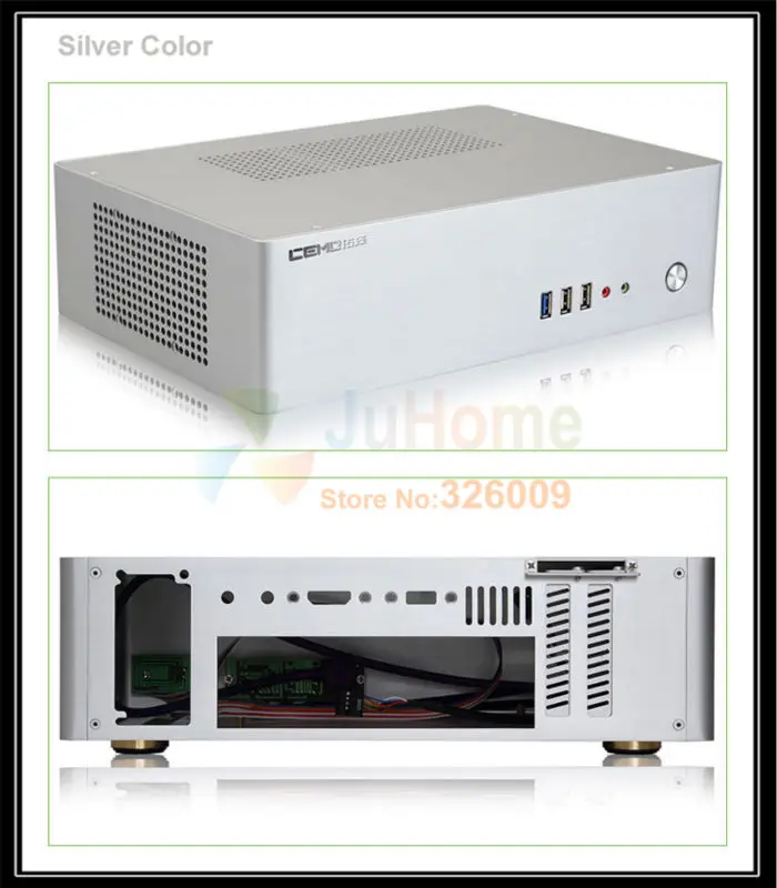 Чехол HTPC ITX Mini с мощностью 200 Вт USB3.0 HDD 3 5 дюйма 2 слота PCI алюминиевый чехол для