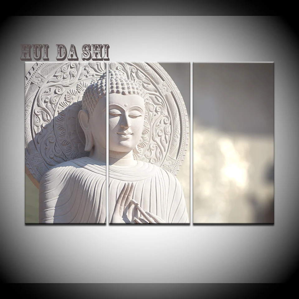 Настенные картины на холсте домашний декор из 3 предметов Будда медитация HD