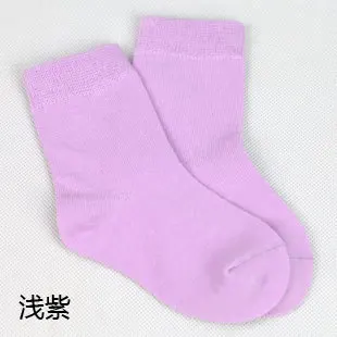 Light purple 20 шт. = 10 пар детских носков хлопковые носки высокого качества ярких цветов на весну и осень для девочек, носки для мальчиков детские носки От 1 до 9 лет - Цвет: Light purple