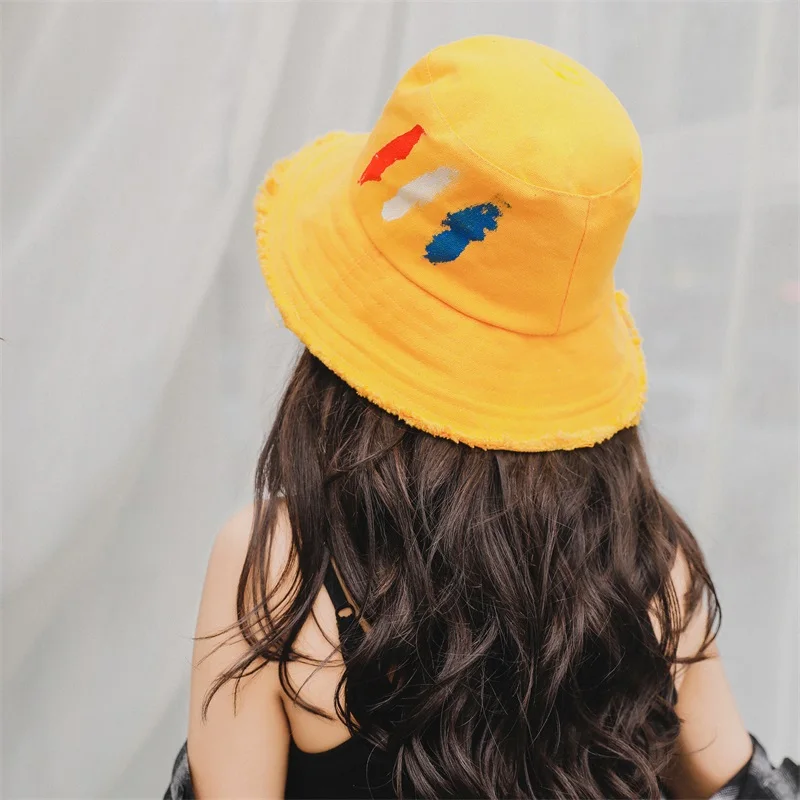 Lanxxy Новая женская рыболовная шляпа Gorros модная Панама с граффити летние кепки