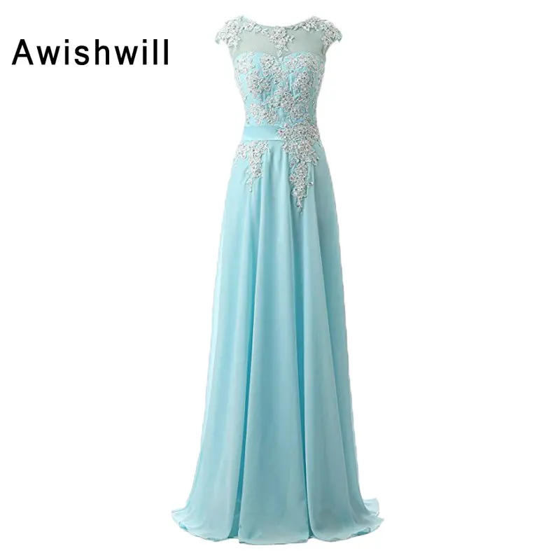 

Vestidos de Formatura Long Party Dress Cheap Cap Sleeve Appliques Beaded Chiffon Lace Up Back Custom Plus Size Evening Dresses