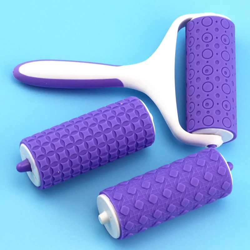 3 ролика с 1 ручкой ролики для помадки выдавливаемые Скалки сахарной мастики