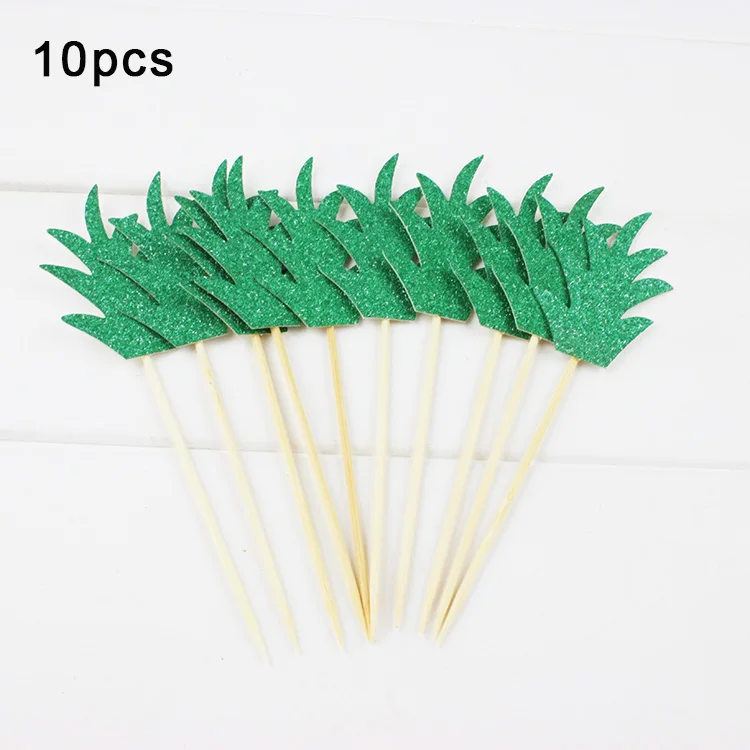 green cake topper 10 шт., 9 дюймов, бумажная тарелка с ананасом, фруктовый праздничный декор, принадлежности для свадьбы, дня рождения, вечеринки, одноразовая посуда, детское блюдо для торта - Цвет: green cake topper