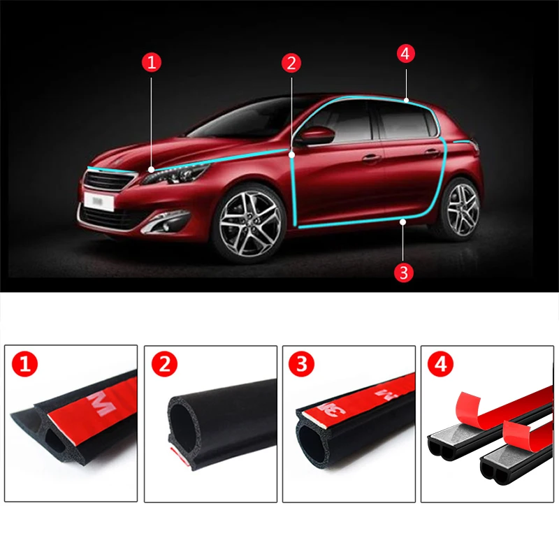 Автомобильная уплотнительная лента для двери большой D маленький B P Тип