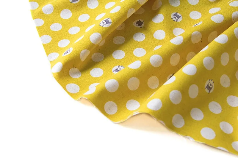 Half-Meter Japanese KOKKA Cotton Linen Fabric Patchwork Quilting Cloth Dot Dog C | Дом и сад