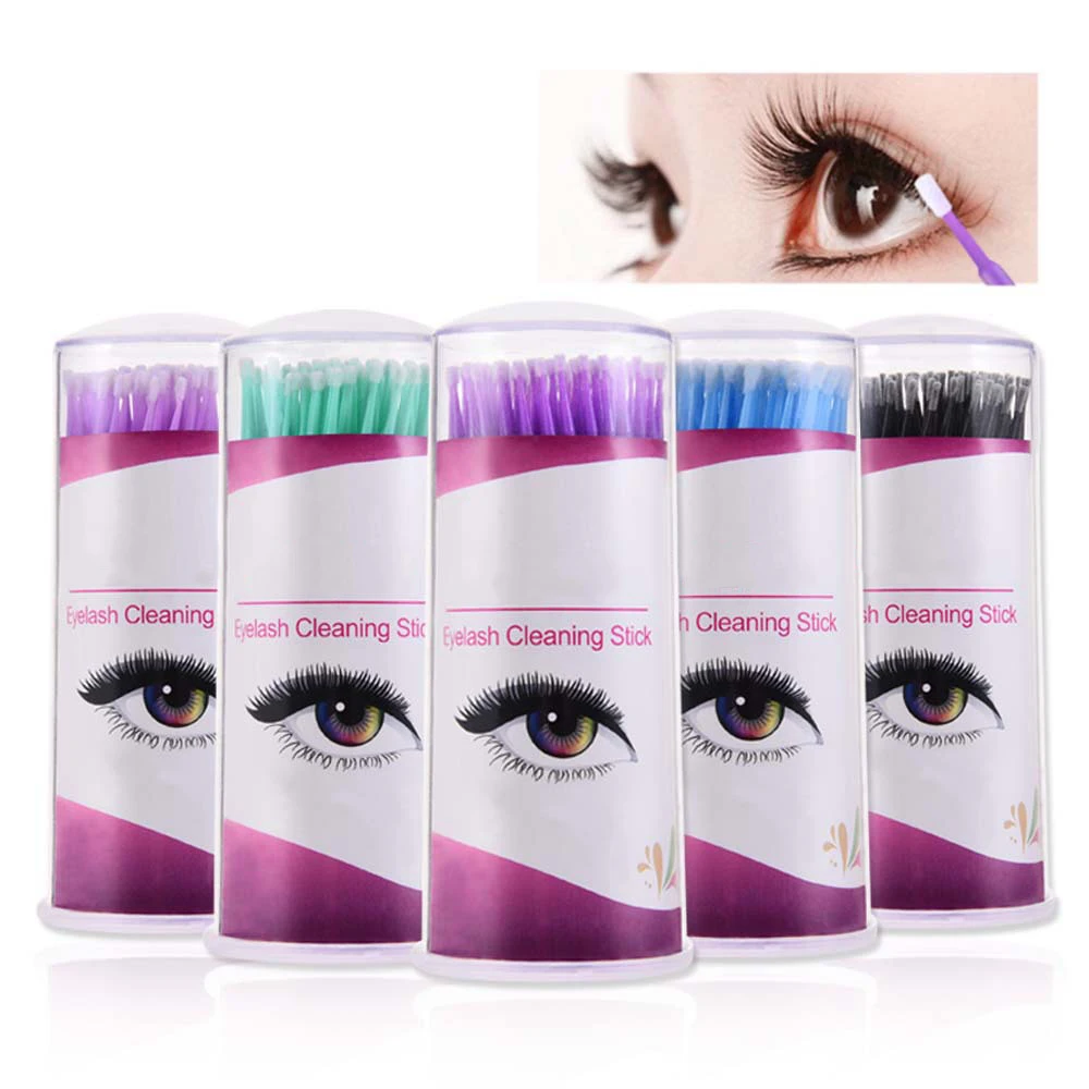 100 шт/партия одноразовая микро щетка для ресниц удаление ватных палочек