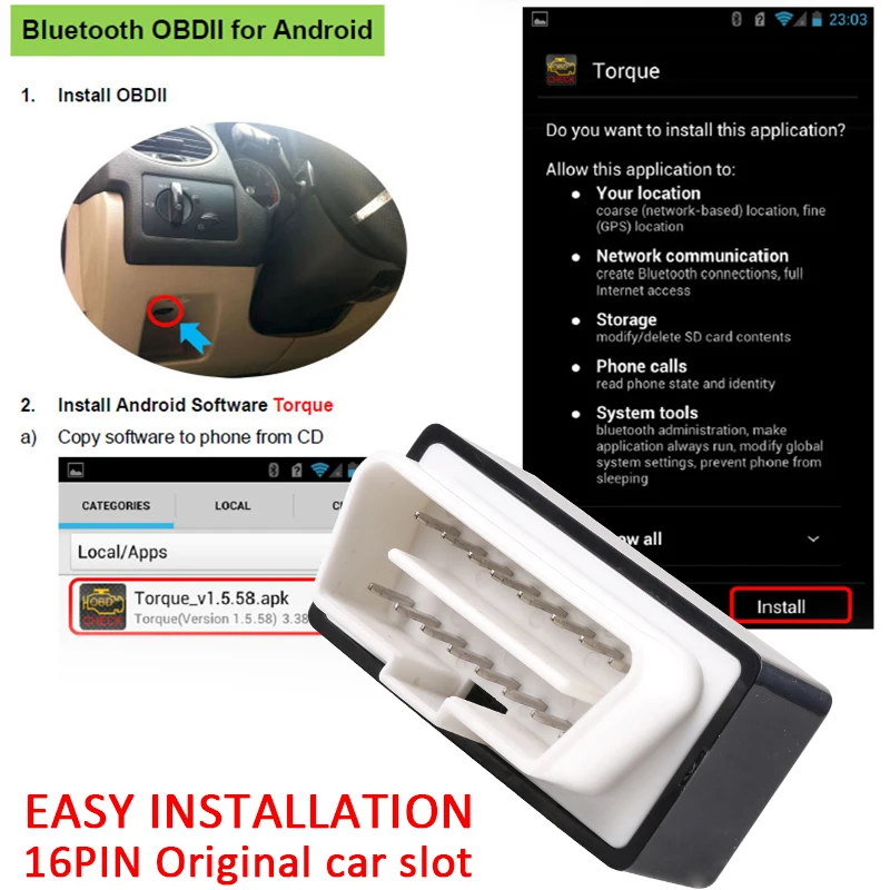 Roadot мини OBD2 elm327 Bluetooth Автомобильный диагностический сканер V1.5 Elm 327 OBD 2 адаптер obd-ii