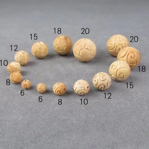 Бусины сандалового дерева 10 шт. 6 мм/8 мм/10 мм/12 мм/15 мм/18 мм/20 мм натуральные