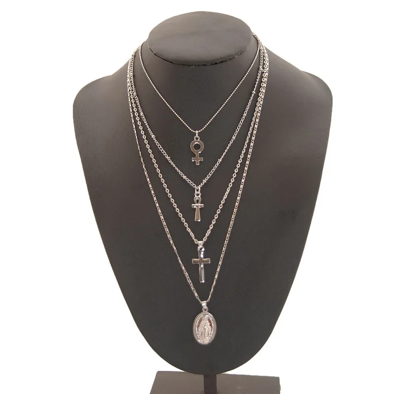 Женские многослойные ожерелья с кулоном богемные золотого и геометрического