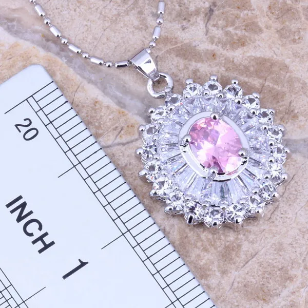 Женский комплект украшений посеребренные серьги кольцо с подвеской Размер 6 / 7 8 9